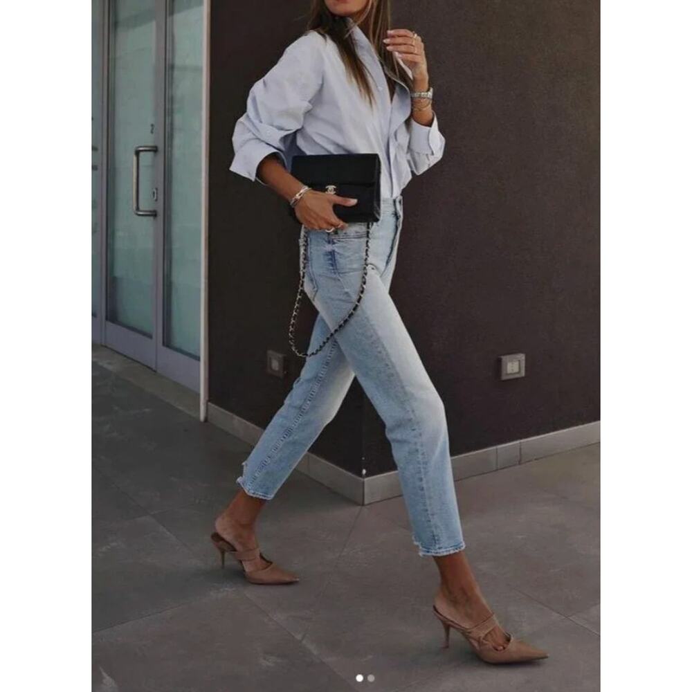 Mother Superior Jeans 29 The Tomcat Bless You Ankle Crop Denim Blue Casual Comfy - Picture 3 of 16